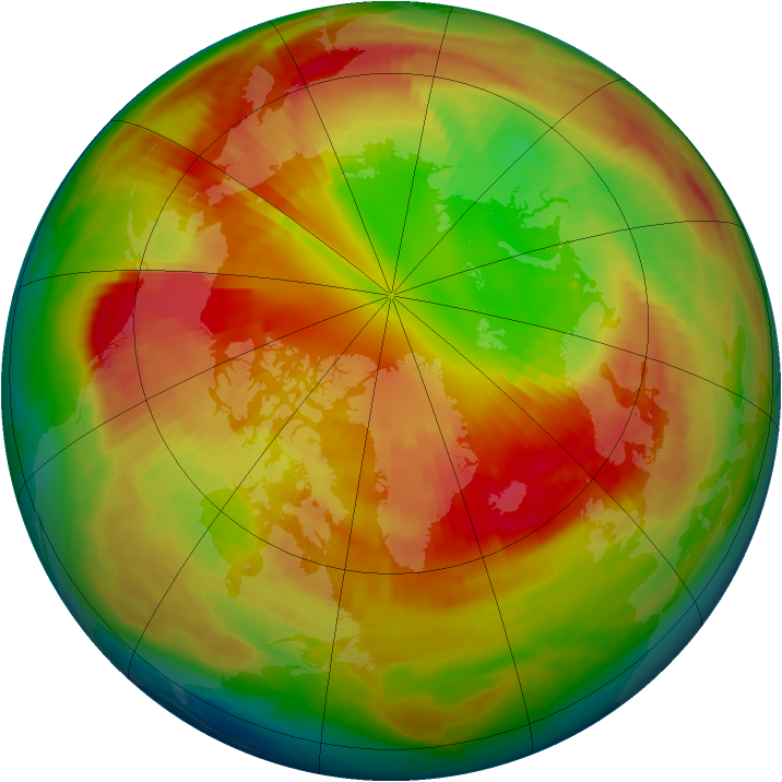 Arctic ozone map for 01 March 1998